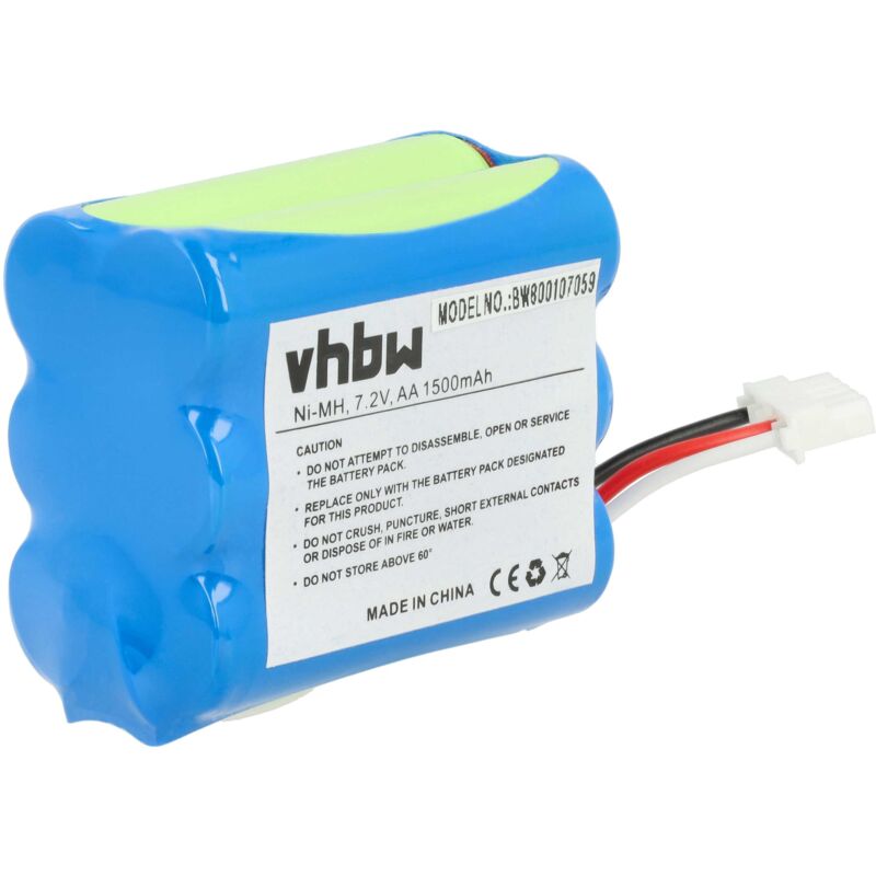 1x batería compatible con iRobot Mint Plus 5200B, Plus 5200C, Plus 5200 robot limpieza (1500 mAh, 7,2 v, NiMH) - Vhbw