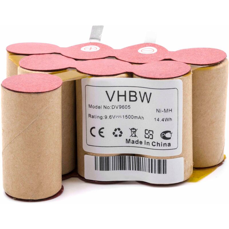 

NiMH batería 1500mAh (9.6V) para aspiradora robot autónomo de limpieza Black & Decker DV9605 - Vhbw
