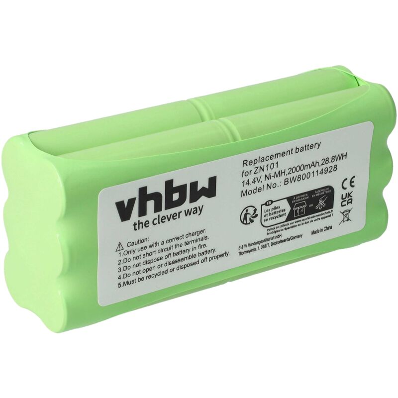

NiMH batería 2000mAh (14.4V) para robot limpiasuelos robot autónomo de limpieza como Sichler NC5755-944 - Vhbw
