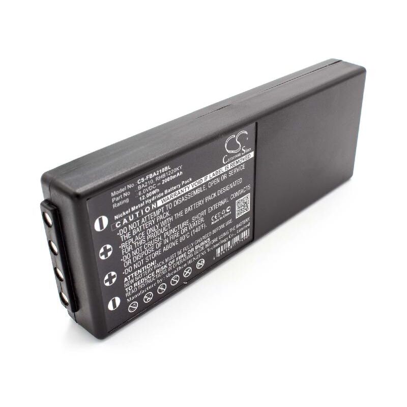 

Batería recargable compatible con HBC Radiomatic BA210040, BA211060, BA213020 mando a distancia industrial (2000 mAh, 6 V, NiMH) - negro - Vhbw