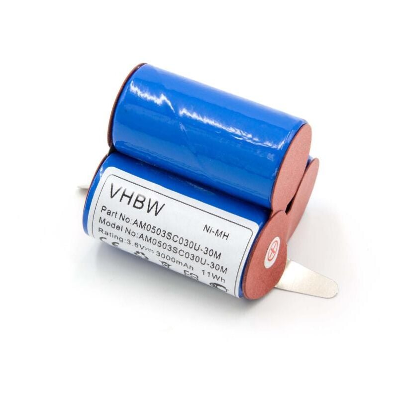 

NiMH batería 3000mAh (3.6V) para robot aspirador robot autónomo de limpieza AEG KH 4420, KH 4421, SPACE E 900 086 017 - Vhbw