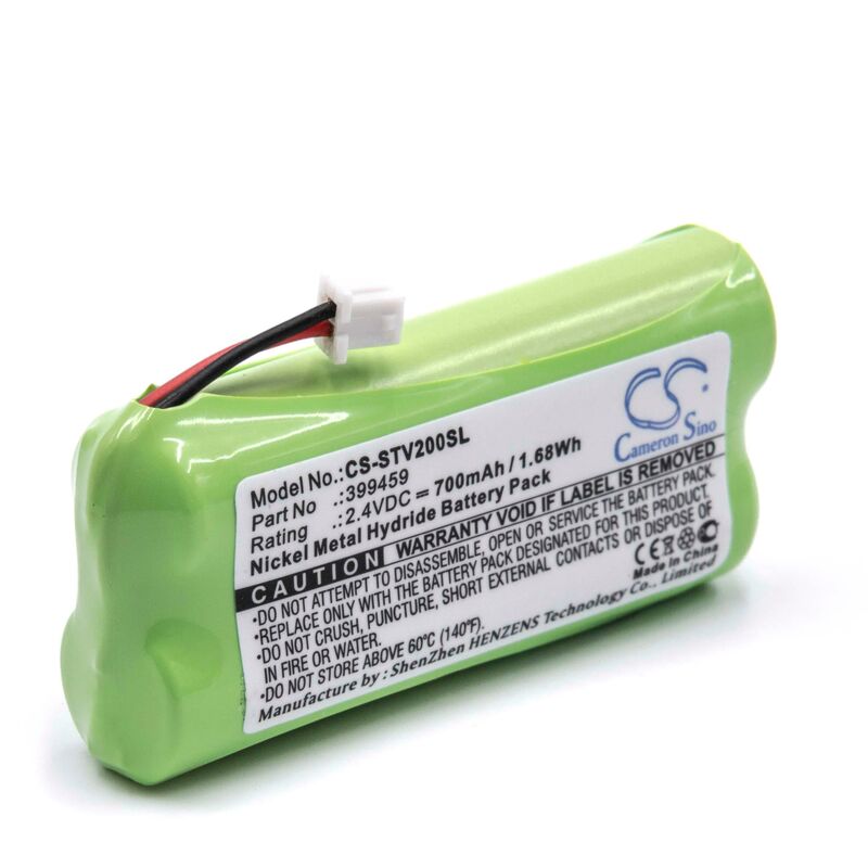 

NiMH batería 700mAh (2.4V) para transmisor para guitarra inalámbrico portátil Stageclix Jack V2 Transmitter - Vhbw