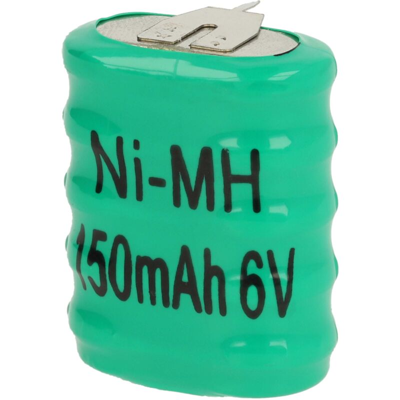 

NiMH Batería de botón de repuesto Tipo 5/V150H 3 pines 150 mAh 6 V compatible para lámparas solares, etc. - Vhbw