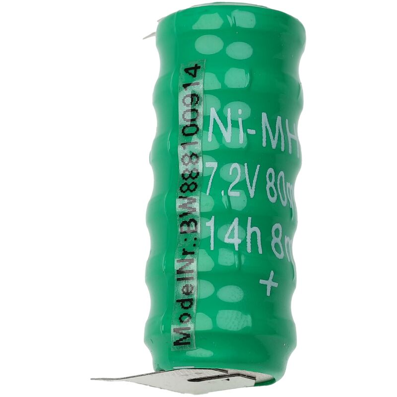 

NiMH Batería de botón de repuesto Tipo V80H 3 pines 80 mAh 7,2 V compatible para lámparas solares, etc. - Vhbw