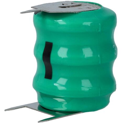 vhbw NiMH Batería de botón de repuesto Tipo 3/V80H 3 pines 80 mAh 3,6 V compatible para lámparas solares, etc.