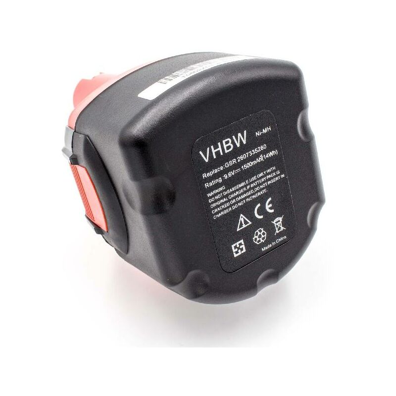 Image of NiMH batteria 1500mAh (9.6V) compatibile con strumenti attrezzi utensili da lavoro sostituisce Bosch BAT0408, BAT100, BAT119 - Vhbw