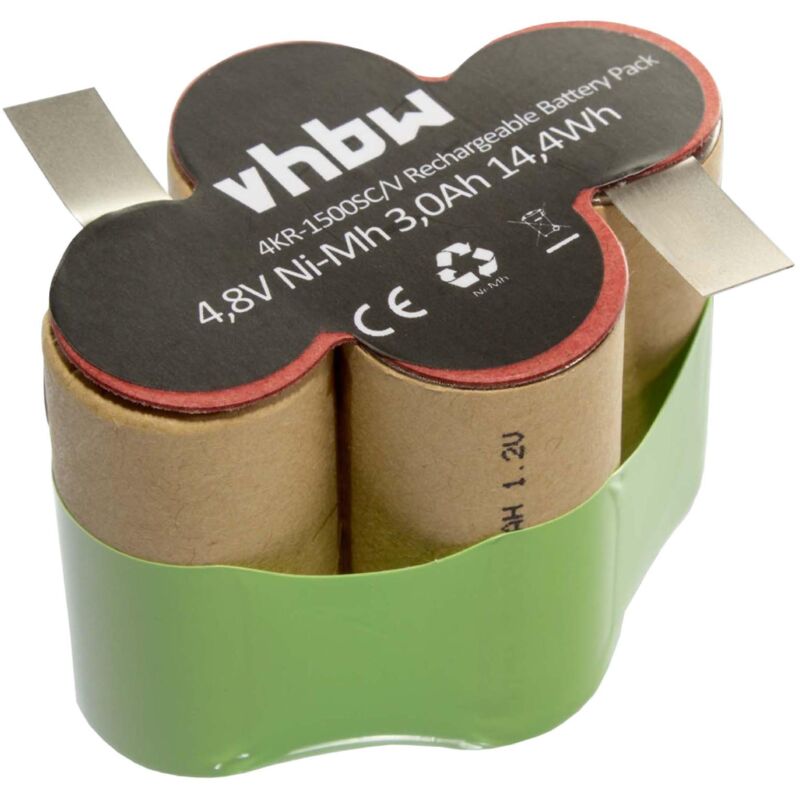 Image of NiMH Batteria 3000mAh (4.8V) compatibile con aspirapolvere, scopa elettrica Kärcher Broom K55 sostituisce 4KR-1500SC/V. - Vhbw