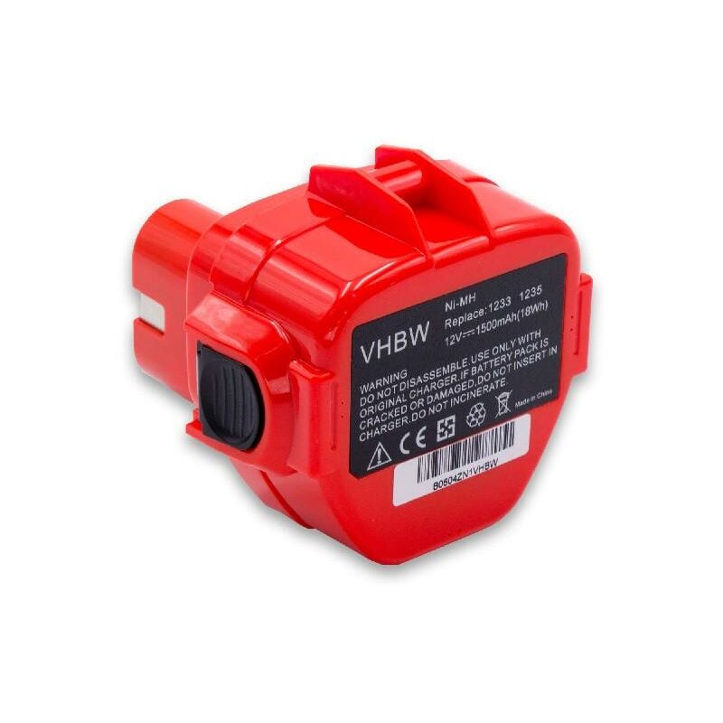 Vhbw - Batterie compatible avec Klauke ek 12025, ek 12042, ek 120UPLUS, ek 18PLUS, ek 22PLUS, ek 60UNV outil électrique (1500mAh NiMH 12V)