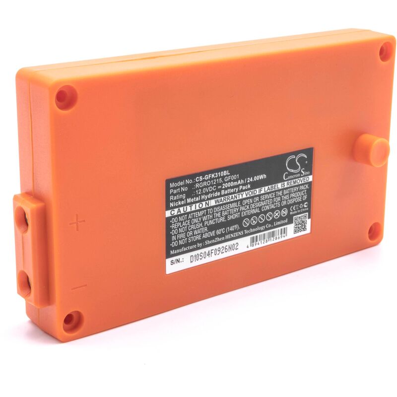 NiMH batterie 2000mAh (12V) orange pour télécommande pour grue Remote Control comme Gross Funk 738010957 - Vhbw
