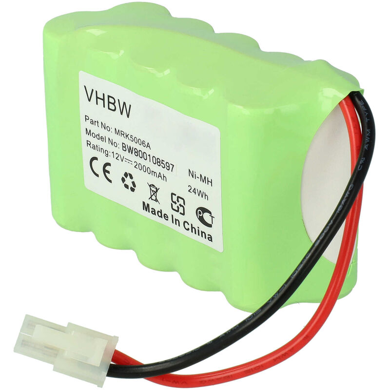 Vhbw - NiMH Batterie 2000mAh (12V) pour capteur de Robomow Perimeter Switch MRK5002, Switch MRK5002C comme MRK5006A.