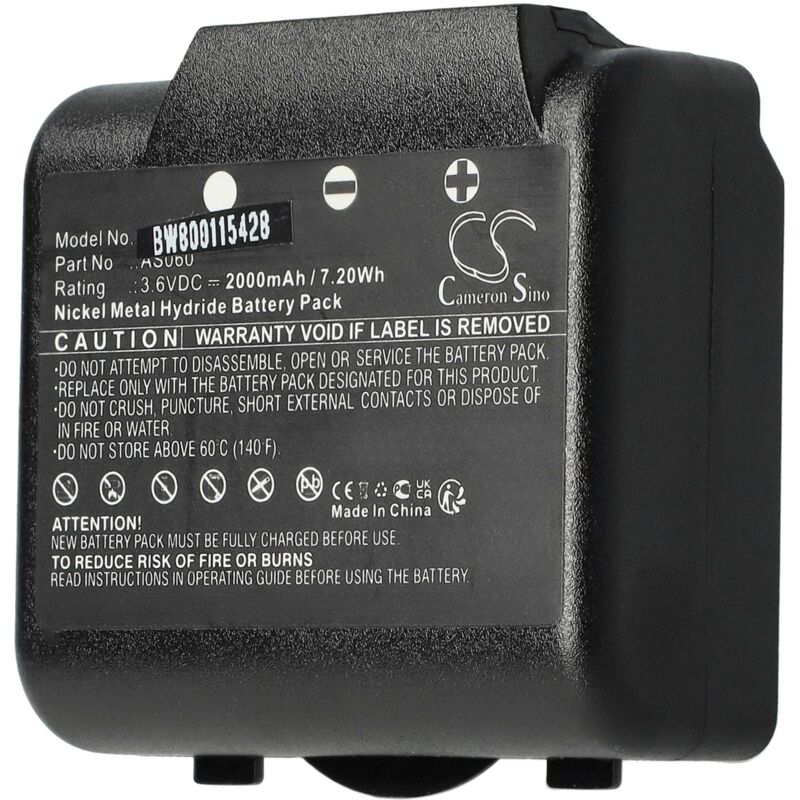 vhbw Batterie compatible avec IMET M550 Ares, M550S Thor, BE5500, BE3600, M550s opérateur télécommande industrielle (2000mAh, 3,6V, NiMH)