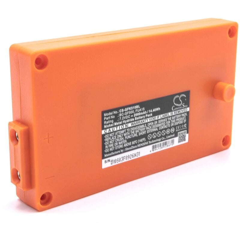 Batterie remplacement pour Gross Funk 100-001-885, BC-GF500, FUA15 pour opérateur télécommande industrielle (2000mAh, 7,2V, NiMH) - Vhbw