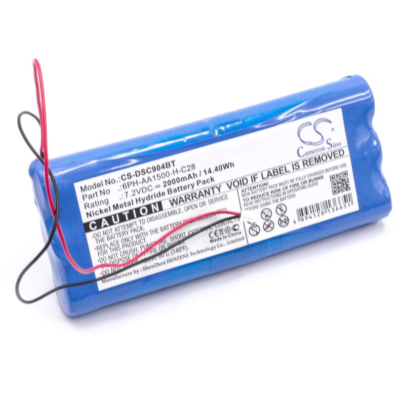 1x Batterie compatible avec dsc Powerseries SCW9045, 9047 Wireless Control Panel système d'alarme (2000mAh, 7,2V, NiMH) - Vhbw