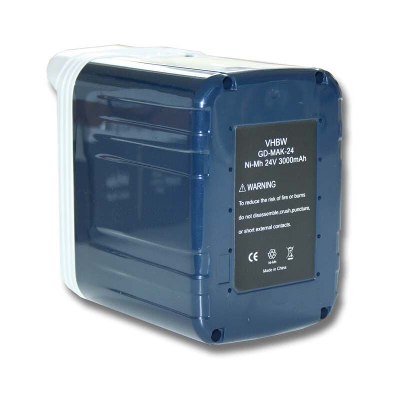 Vhbw - Batterie compatible avec Makita BHR200SFE, BHR200SH, BHR200SHE, BHR200SJE, BHR200WAE outil électrique (3000 mAh, NiMH, 24 v)