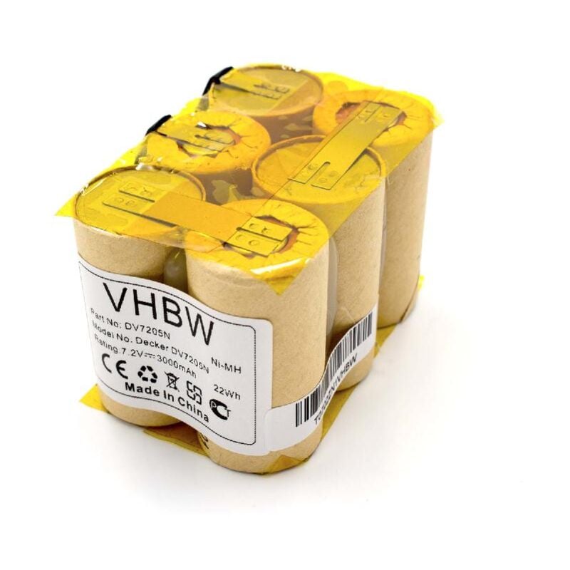Batterie compatible avec Black & Decker DV7205N, DV7205 robot électroménager marron (3000mAh, 7,2V, NiMH) - Vhbw