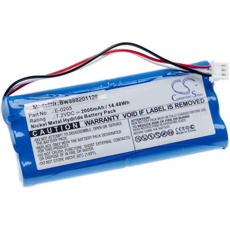 vhbw Batterie compatible avec Aaronia NF, V1S, V4 outil de mesure (2000mAh, 7,2V, NiMH)