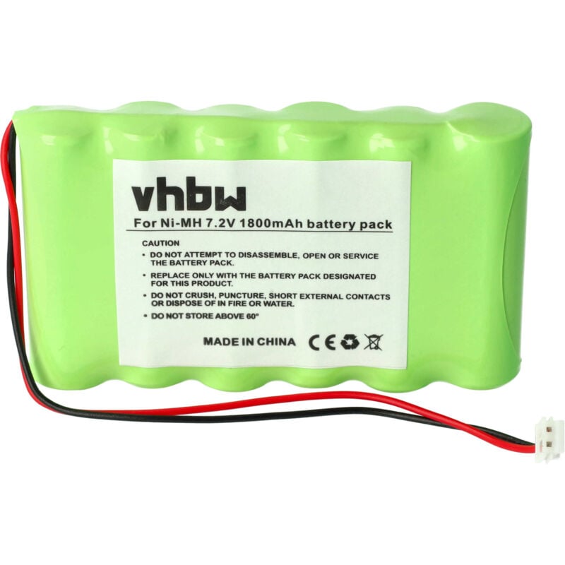 NiMH battery 1800mAh (7.2V) compatible with muscle stimulator replacement for Compex 018.004.913, 018004913 - Vhbw