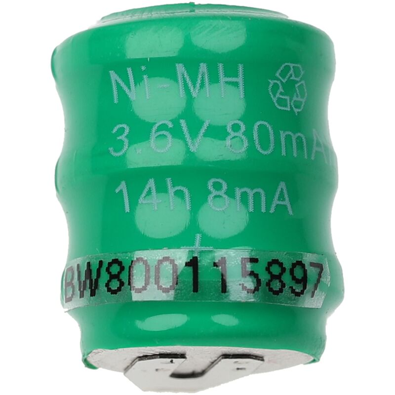 NiMH pile bouton de remplacement pour type 3/V80H 2 épingles 80mAh 3,6V convient pour les batteries de modélisme etc. - Vhbw