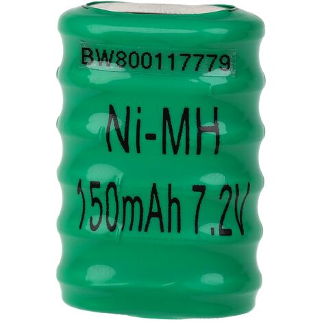 vhbw NiMH pile bouton de remplacement pour type 6/V150H 150mAh 7,2V convient pour les batteries de modélisme etc.