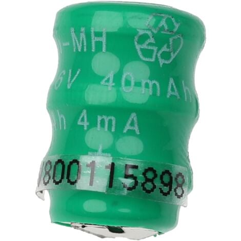 vhbw NiMH pile bouton de remplacement pour type V40H 2 épingles 40mAh 3,6V convient pour les batteries de modélisme etc.