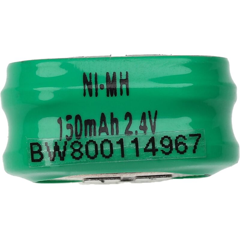 Vhbw - NiMH replacement button cell battery tab type 2/V150H 3 pins 150mAh 2.4V suitable for model building batteries, solar lights etc.