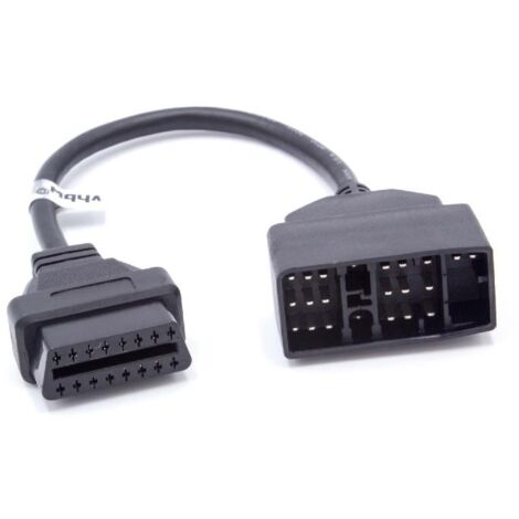 vhbw OBD2 cable adaptador On-conector de diagnóstico a bordo 22pines OBD1 a 16 pines OBD2 para Mazda, Toyota, Lexus equipos de diagnóstico 20cm