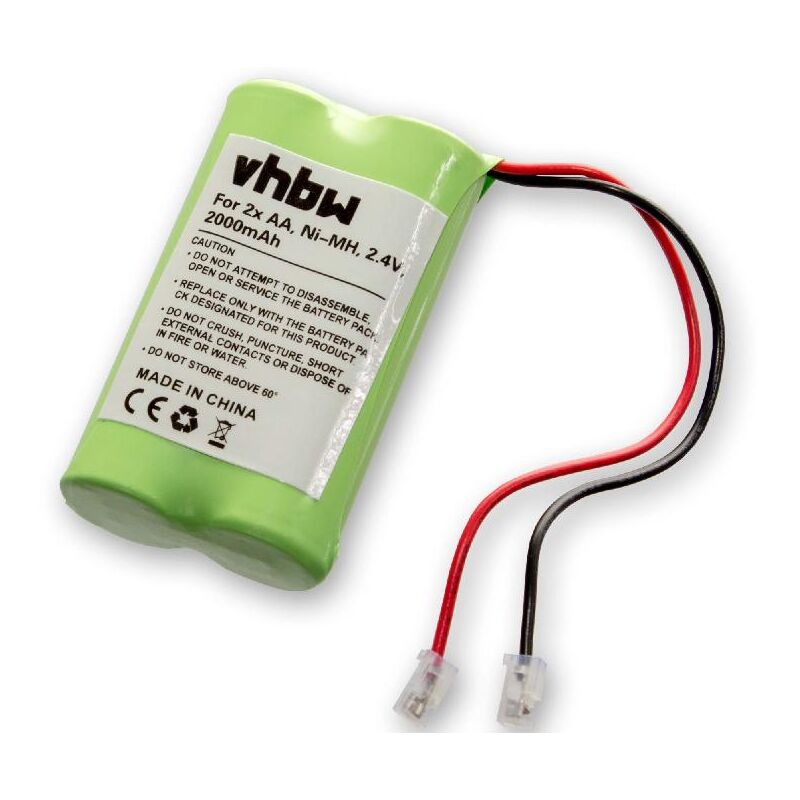 

vhbw Pack de baterías universales NiMH 2000mAh 2.4V 2x AA
