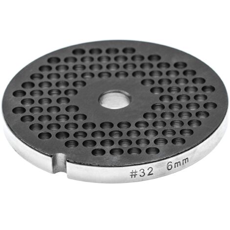 vhbw piastra forata 32 compatibile con Caso tritacarne - diametro fori 6mm, foro centrale 13,4mm, acciaio inox