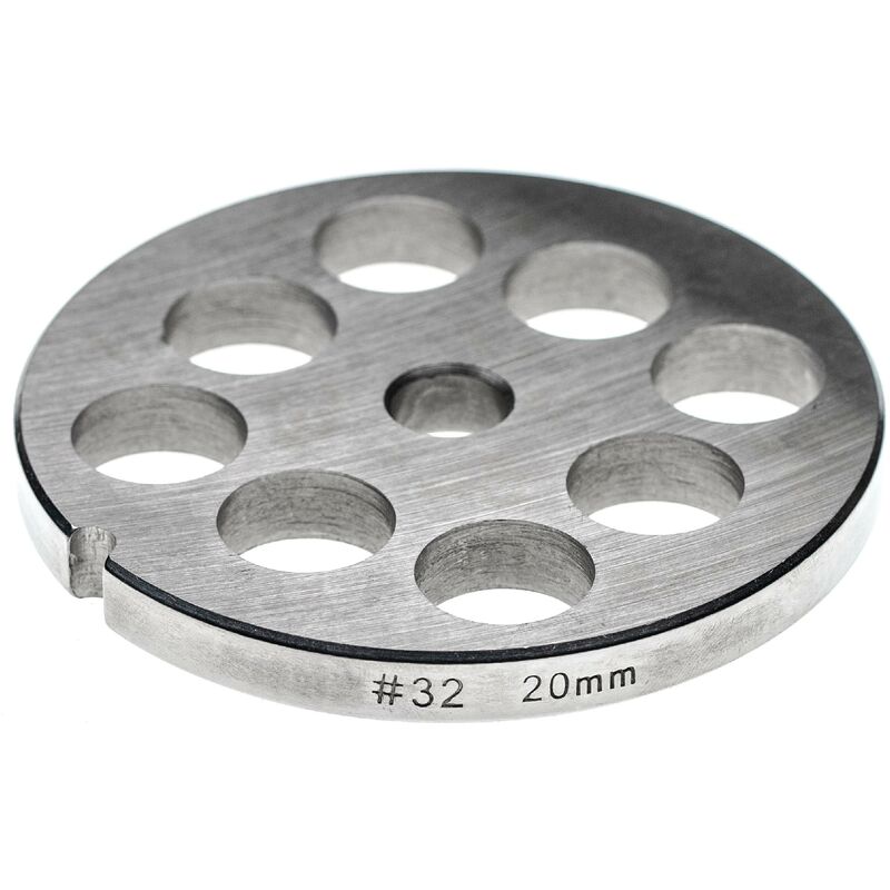 Image of Piastra forata 32, diametro fori 20mm, foro centrale 13,4mm, acciaio inossidabile compatibile con ade, Caso, Fama, kbs, Porkert tritacarne - Vhbw