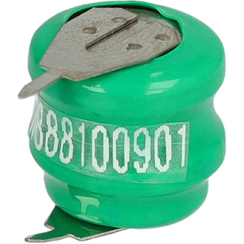 

Pilas botón, tipo de batería V40H (NiMH, 40mAh, 2.4V) -Columna con 2 celdas, 2 pines conexión de impresión, recargable - Vhbw