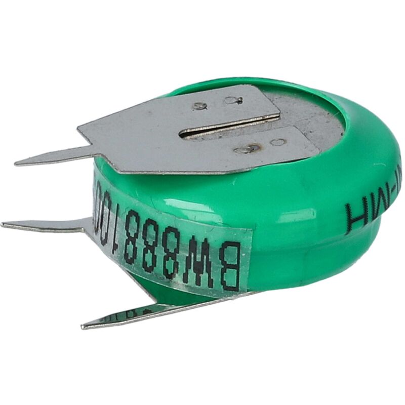

Pilas botón, tipo de batería V80H (NiMH, 80mAh, 1.2V) -1 celda, conector impresión de 3 pines, recargable - Vhbw