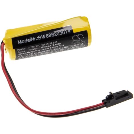 vhbw Pile compatible avec Allen Bradley 1785-L20C, 1785-L20C15, 1785-L20E PLC Contrôleur Logique Programmable (2200mAh, 3V, Li-MnO2)