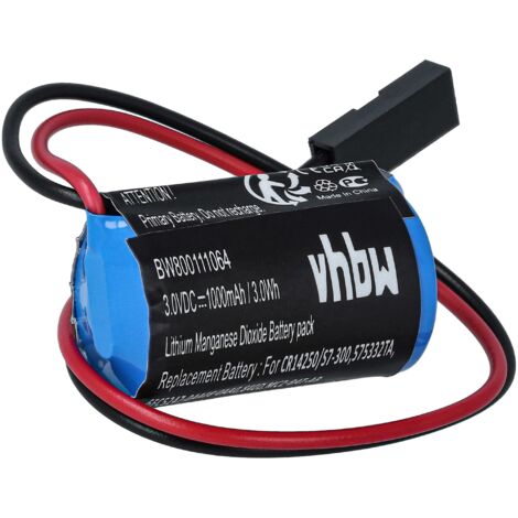 vhbw Pile compatible avec Siemens Simotion 840D, 810DE, 840Di, 840DE, 810D, D435, D425, D840, D445 système de contrôle (900mAh, 3V, Li-MnO2)