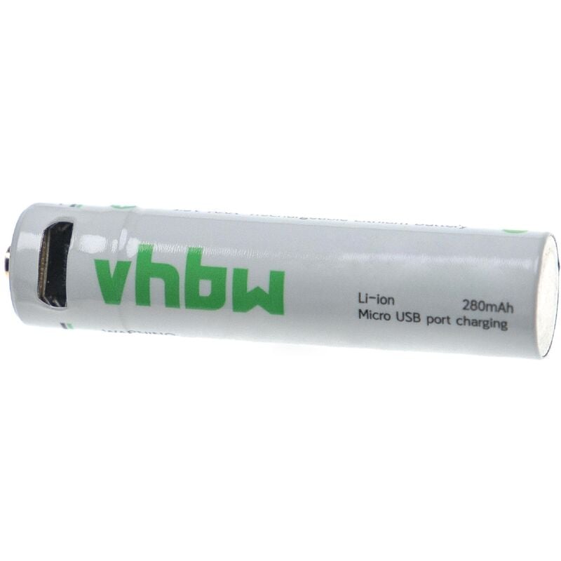 Vhbw - Pile rechargeable aaa Micro avec prise micro-USB (280mAh, 1,5V, Li-ion)