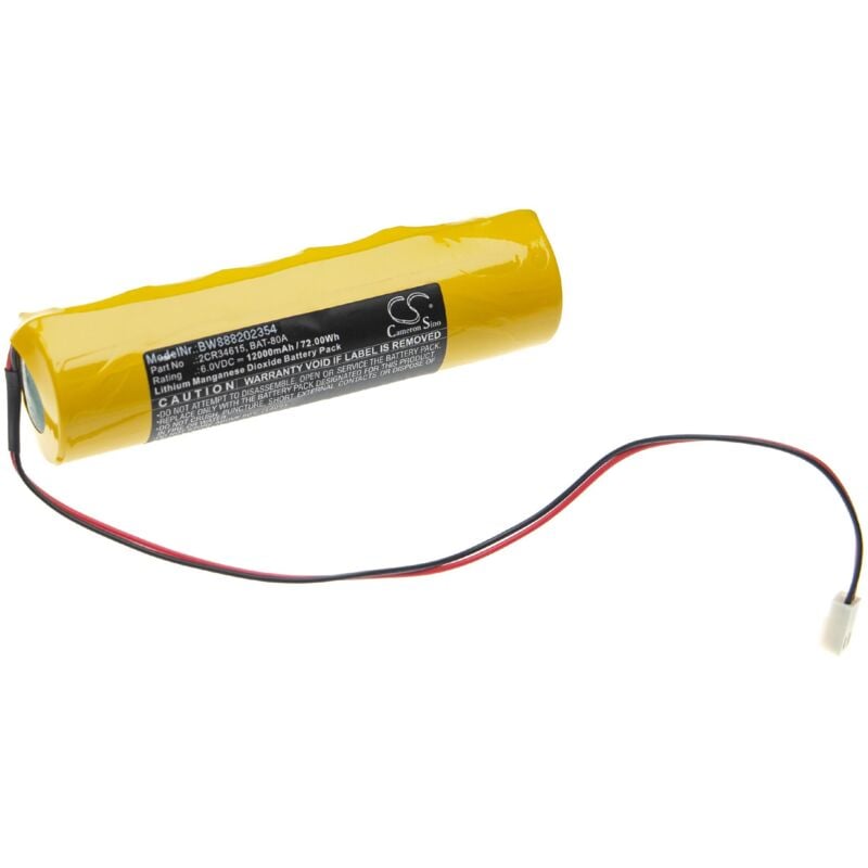 vhbw Pile remplacement pour Jablotron 2CR34615, BAT-80A-SAFT pour système d'alarme (12000mAh, 6V, Li-MnO2)