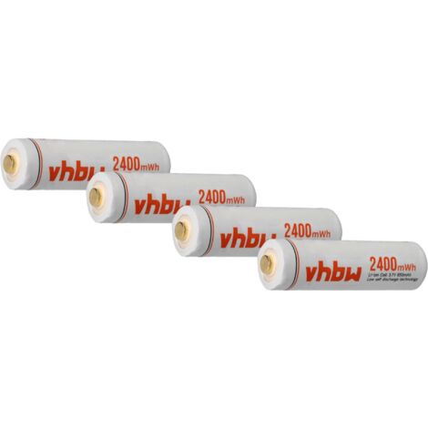 vhbw Piles rechargeables AA mignon (AA), 4 pcs pour divers appareils (650mAh, 1,5V, Li-ion)
