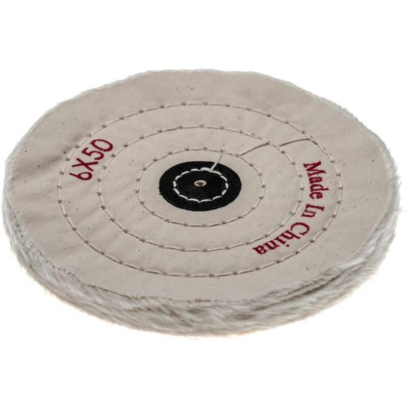 Polishing Pad for all Standard Angle Grinders, Screwdrivers - Spare Pad with 15.5cm Diameter, cream, cotton - Vhbw