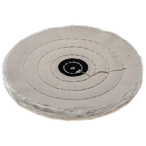vhbw Polishing Pad for all Standard Angle Grinders, Screwdrivers - Spare Pad with 15.5cm Diameter, cream, cotton