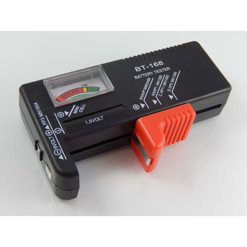 

Probador de batería con pantalla analógica para AAAA, AAA, AA, 9 V - 11,1 x 6,1 x 2,6 cm, negro / rojo - Vhbw