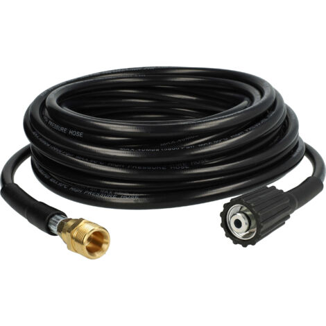 vhbw prolunga tubo flessibile da 15 m compatibile con Kärcher K 2.99 M plus, K 2.99 M plus T 50 idropulitrice con attacco filettato M22 x 1,5, nero