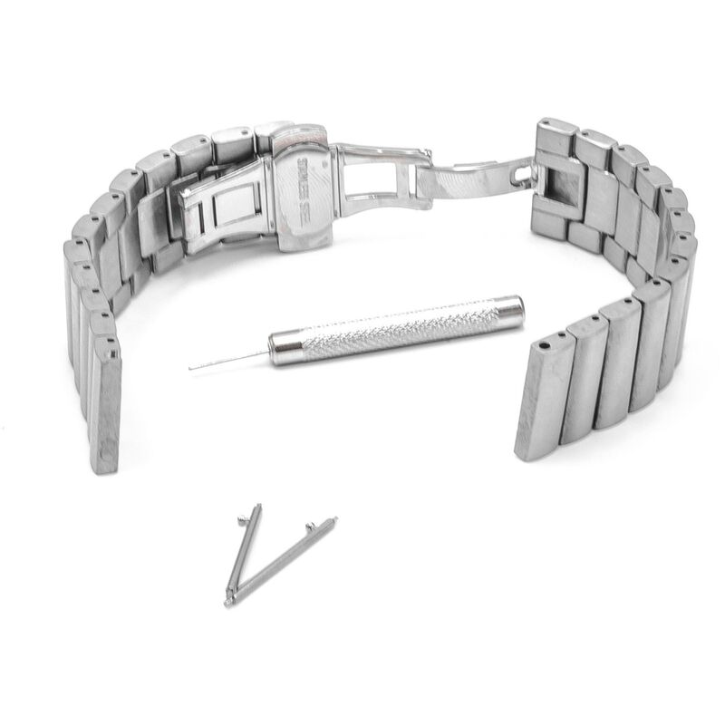 

Brazalete, correa compatible con LG Watch Sport smartwatch - 16.3 cm acero inoxidable plateado - Vhbw