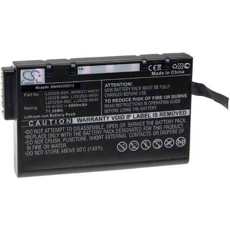 vhbw Replacement Battery compatible with Acterna MTS-8000 Measuring Devices (6600mAh, 10.8V, Li-Ion)