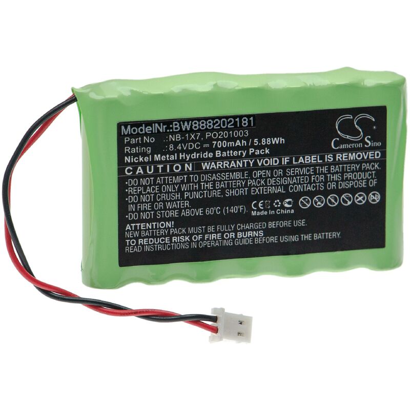 Vhbw - Replacement Battery compatible with Acutrac 22 Pro, 22 Pro mkii, Digiair, mkii Satellite signal meter Measuring Devices (700mAh, 8.4V, NiMH)