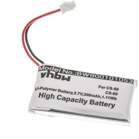 vhbw Replacement Battery compatible with Avaya / Plantronics AWH-65 Wireless Headset Headphones (300mAh, 3.7V, Li-Ion)