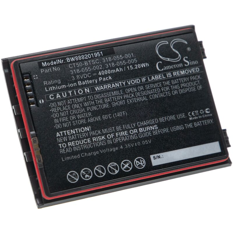 Vhbw - Replacement Battery compatible with Dolphin CT40, CT40XP Handheld Mobile Computer (4000mAh, 3.8 v, Li-ion)