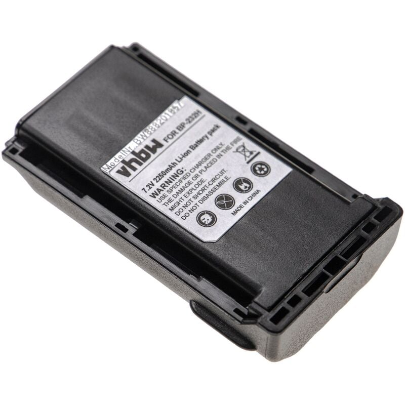 Replacement Battery compatible with Icom IC-F16, IC-F16S, IC-F24, IC-F24S, IC-F25, IC-F25S Radio, Walkie-Talkie (2250mAh, 7.2V, Li-Ion) - Vhbw