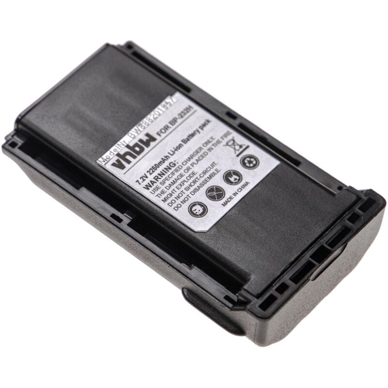 Replacement Battery compatible with Icom IC-F3061S, IC-F3061T, IC-F3062, IC-F3062S, IC-F3062T Radio, Walkie-Talkie (2250mAh, 7.2V, Li-Ion) - Vhbw