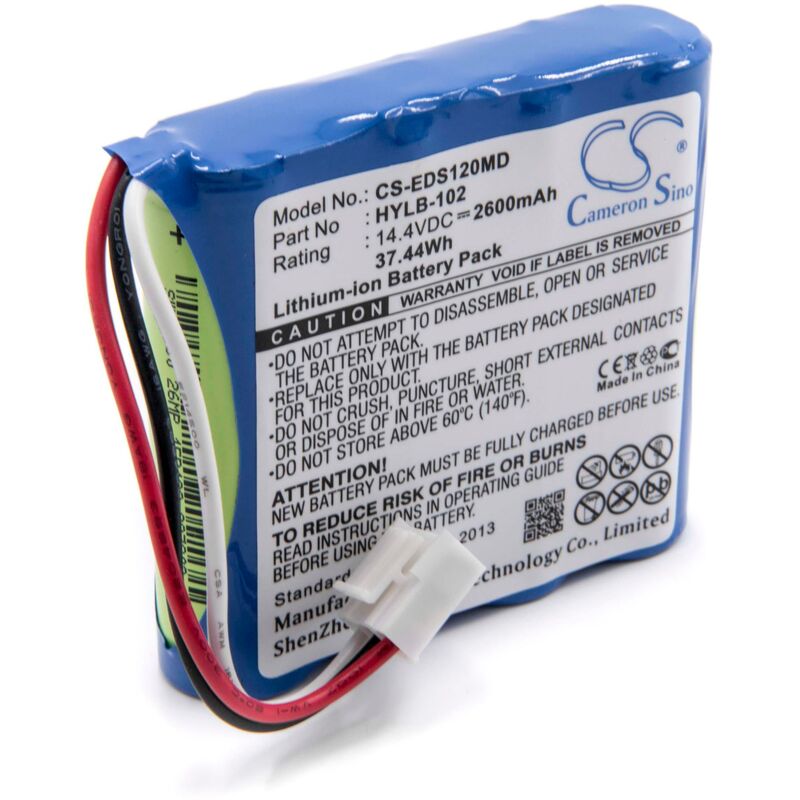 Battery compatible with Mindray DECG-03A, DECG-03A Elcktro Cardiogram, MEC-03, SE-601A Medical Equipment (2600mAh, 14.4 v, Li-ion) - Vhbw