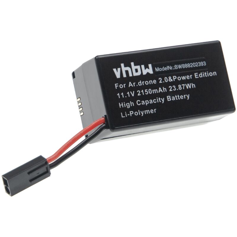 Vhbw - Replacement Battery compatible with Parrot AR.Drone 2.0, 2.0 Elite Edition Drone Multicopter Quadrocopter (2150mAh, 11.1V, Li-Polymer)
