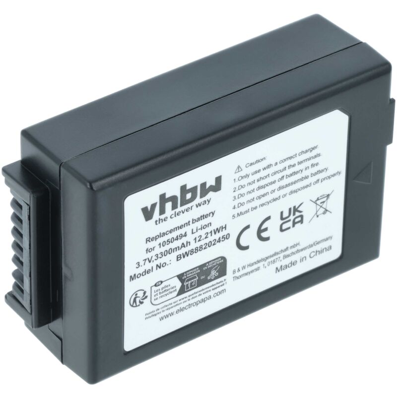 Vhbw - Battery compatible with teklogix G2 G1, 7525, 7525C, 7527 Handheld Mobile Computer (3300 mAh, 3.7 v, Li-Ion)
